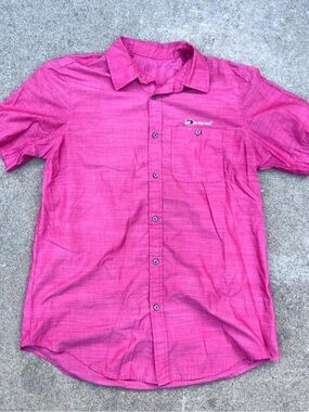 Jack in the box Men's Short-Sleeve Button-Down Shirt in Pink